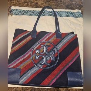 Striped Tote Bag with Logo